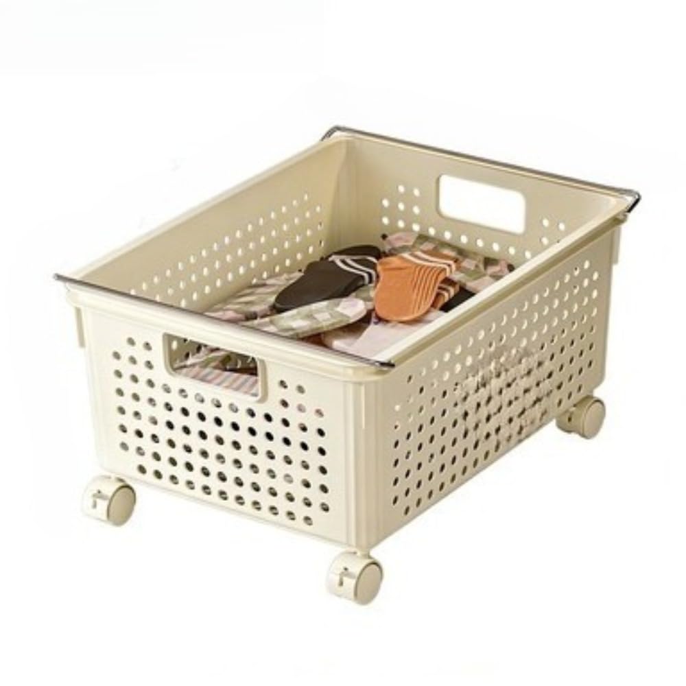 ランドリーバスケットキャスター付き大容量積み重ね可能通気孔付き洗濯かご多機能収納浴室/リビング用静音ブレーキ付きホイール