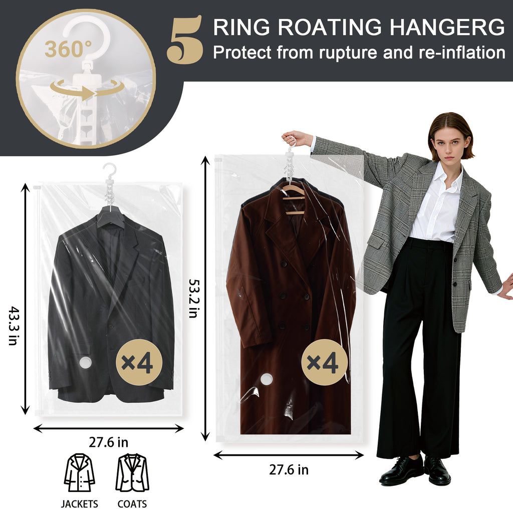 吊り式真空収納袋