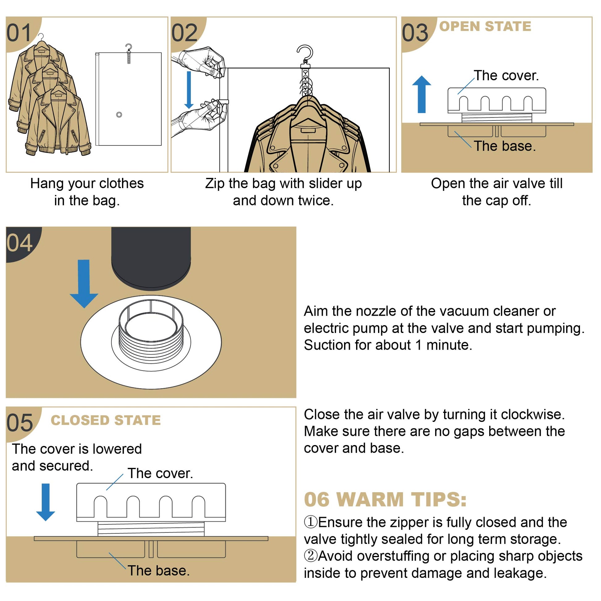 吊り式真空収納袋