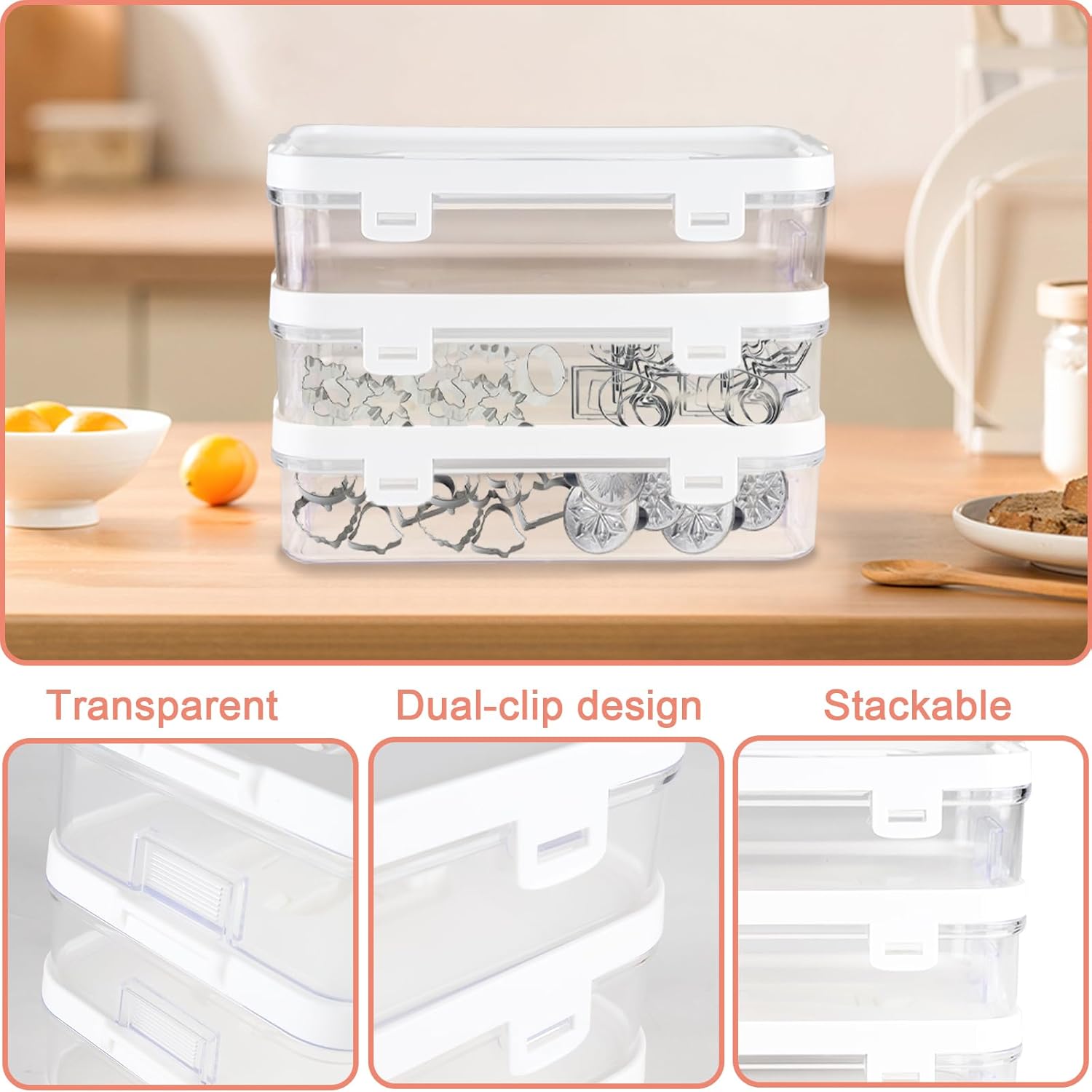 透明なクッキーカッター収納ボックス