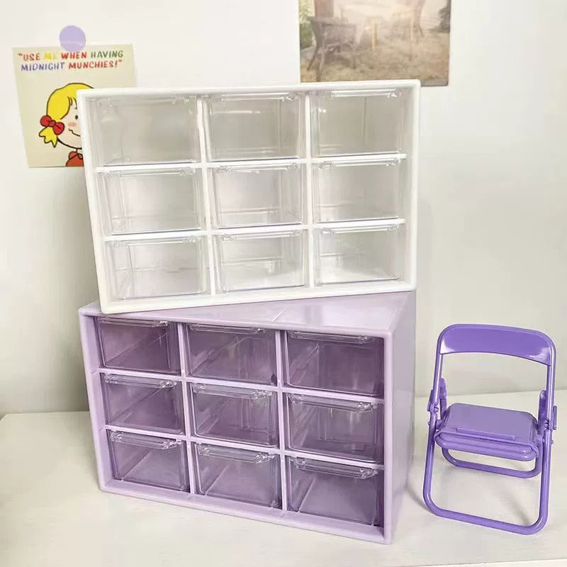 机上用の9マス区切り収納ボックス