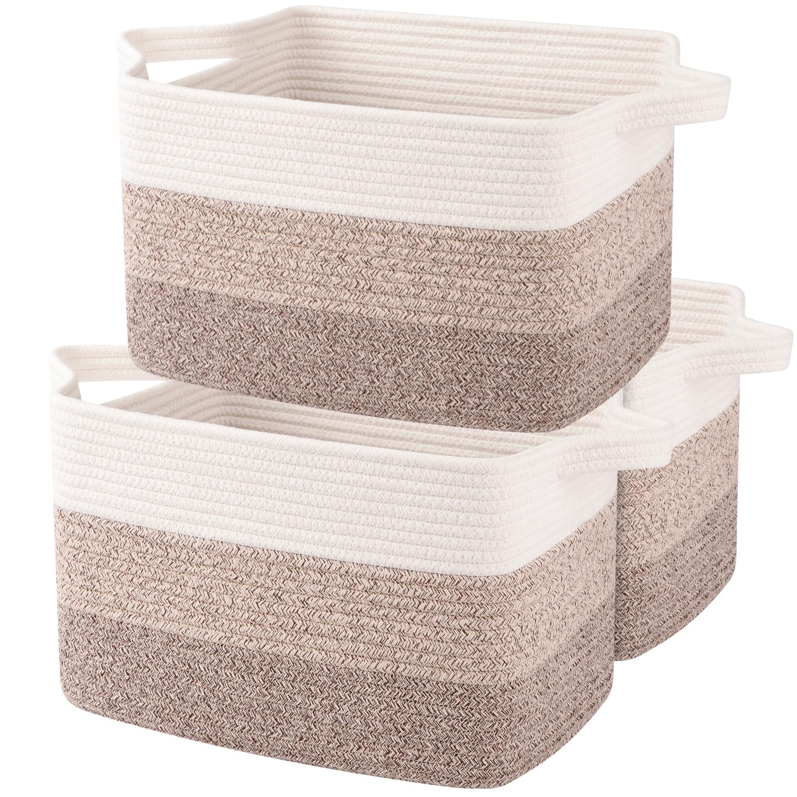 収納バスケット、編み物の収納バスケット、おもちゃ用の木綿紐バスケット、浴室用のタオルバスケット