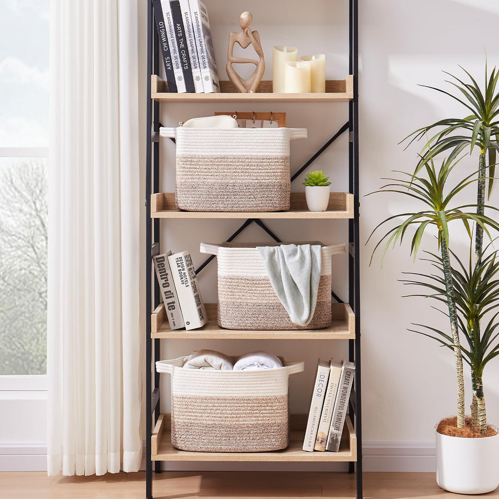 収納バスケット、編み物の収納バスケット、おもちゃ用の木綿紐バスケット、浴室用のタオルバスケット