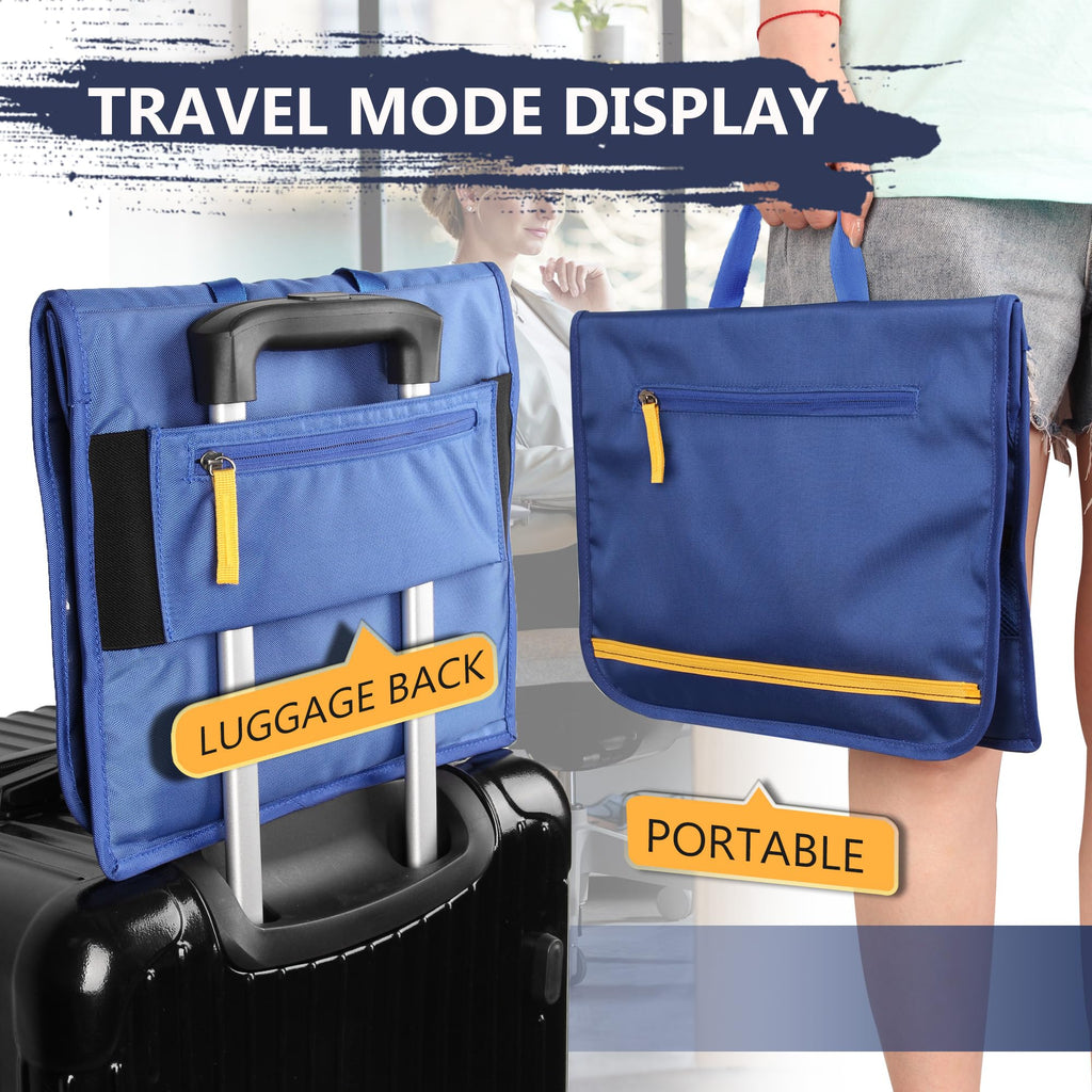 機内用ポケット収納バッグ テーブルトレイカバー付き ポータブル機内シートバック収納バッグ コミューター必需品旅行バッグ 航空旅行アクセサリー ブルー（ネイビーブルー）