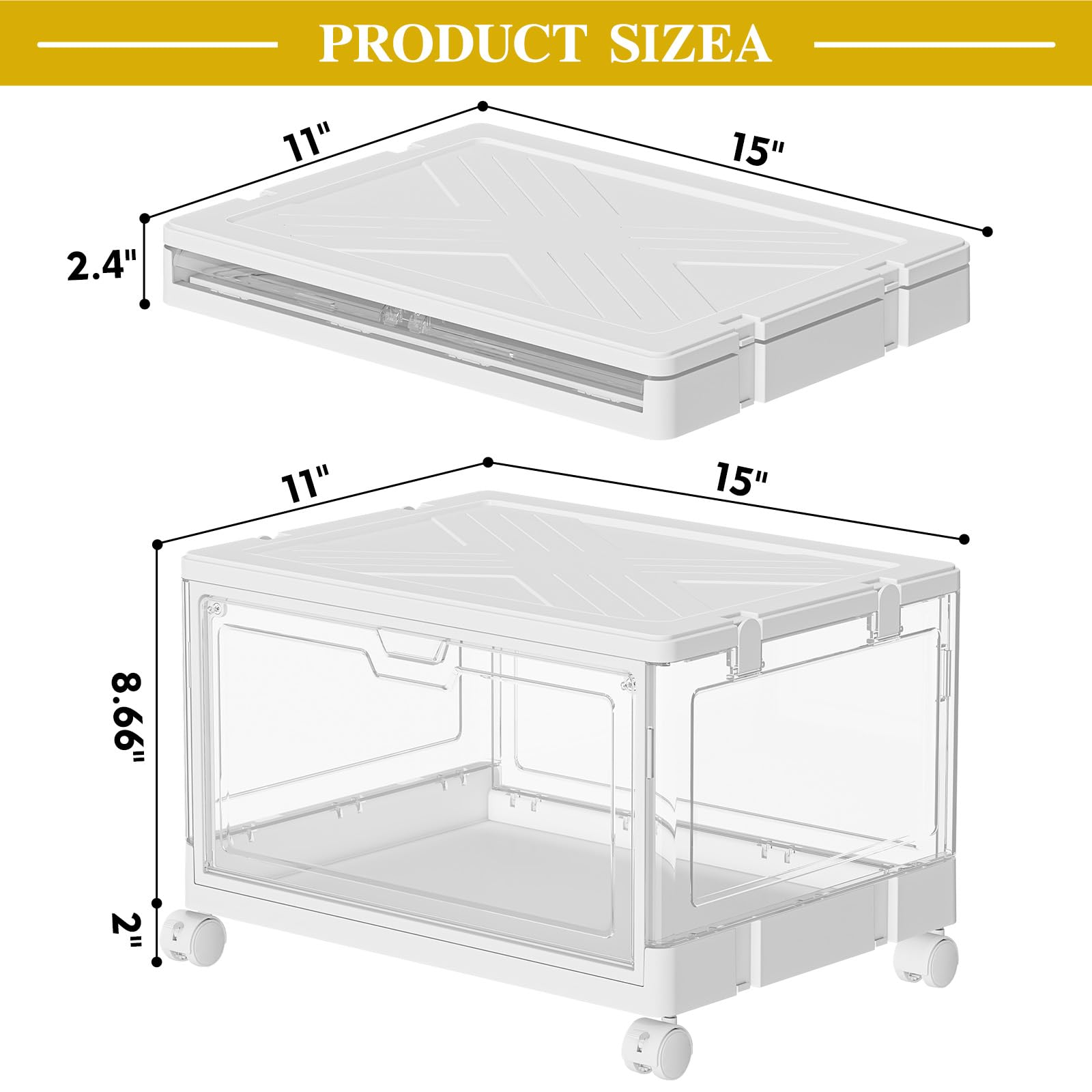 積み重ね可能な透明収納箱