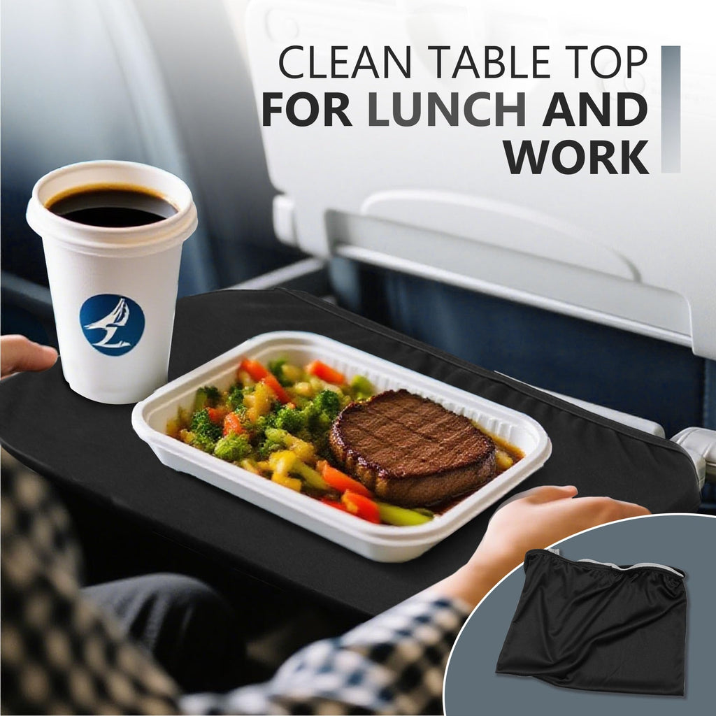 機内用ポケット収納バッグ テーブルトレイカバー付き ポータブル機内シートバック収納バッグ コミューター必需品旅行バッグ 航空旅行アクセサリー ブルー（ネイビーブルー）