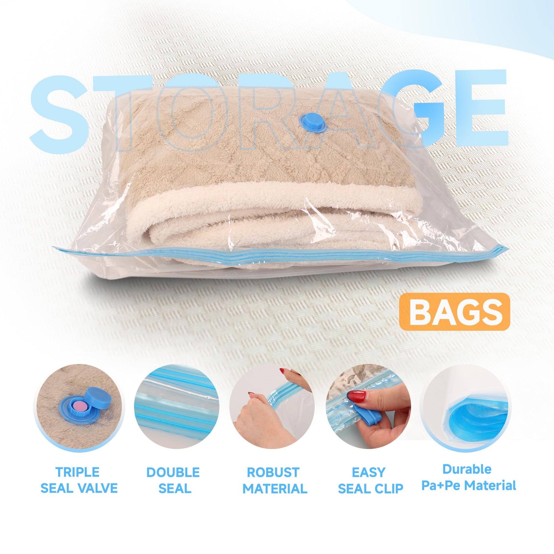 25 Pack Vacuum Storage Bags with Electric Air Pump, Space Saver Bags (3 Jumbo/4 Large/5 Medium/5 Small/4 Roll M/4 Roll S) Compression for Comforters and Blankets, Duvets, Pillows, Travel