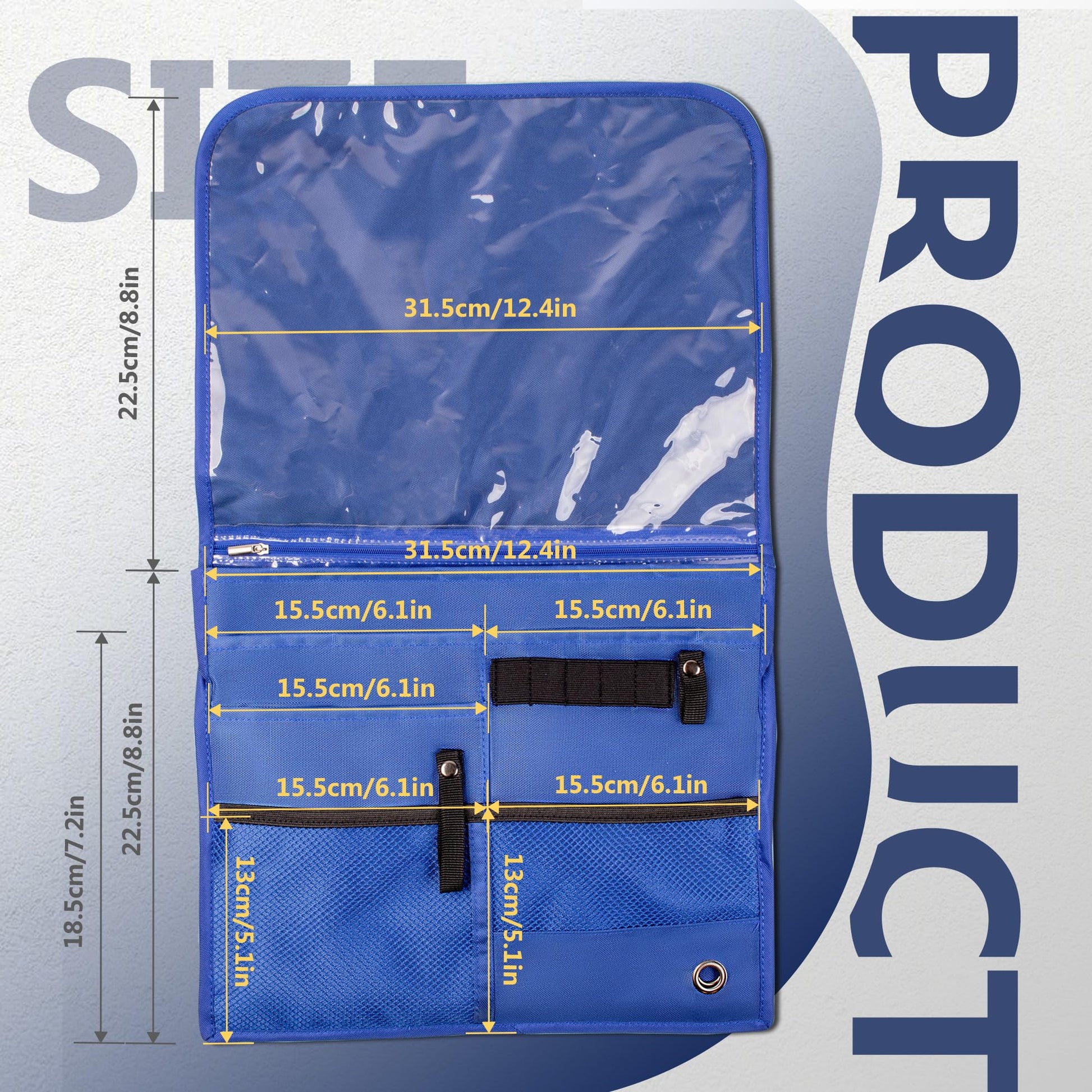 機内用ポケット収納バッグ テーブルトレイカバー付き ポータブル機内シートバック収納バッグ コミューター必需品旅行バッグ 航空旅行アクセサリー ブルー（ネイビーブルー）