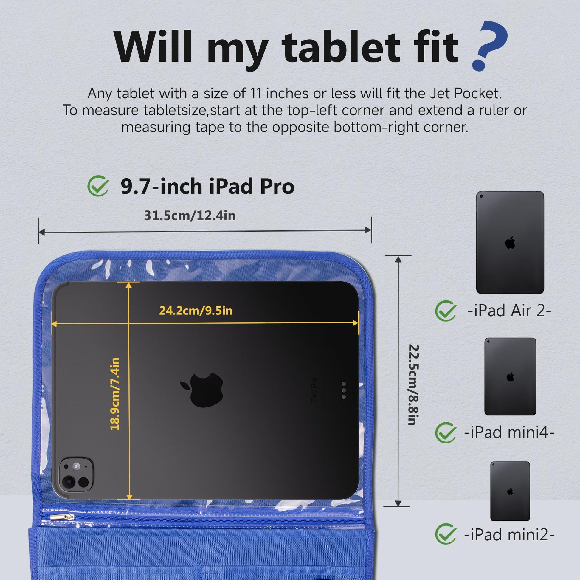 機内用ポケット収納バッグ テーブルトレイカバー付き ポータブル機内シートバック収納バッグ コミューター必需品旅行バッグ 航空旅行アクセサリー ブルー（ネイビーブルー）